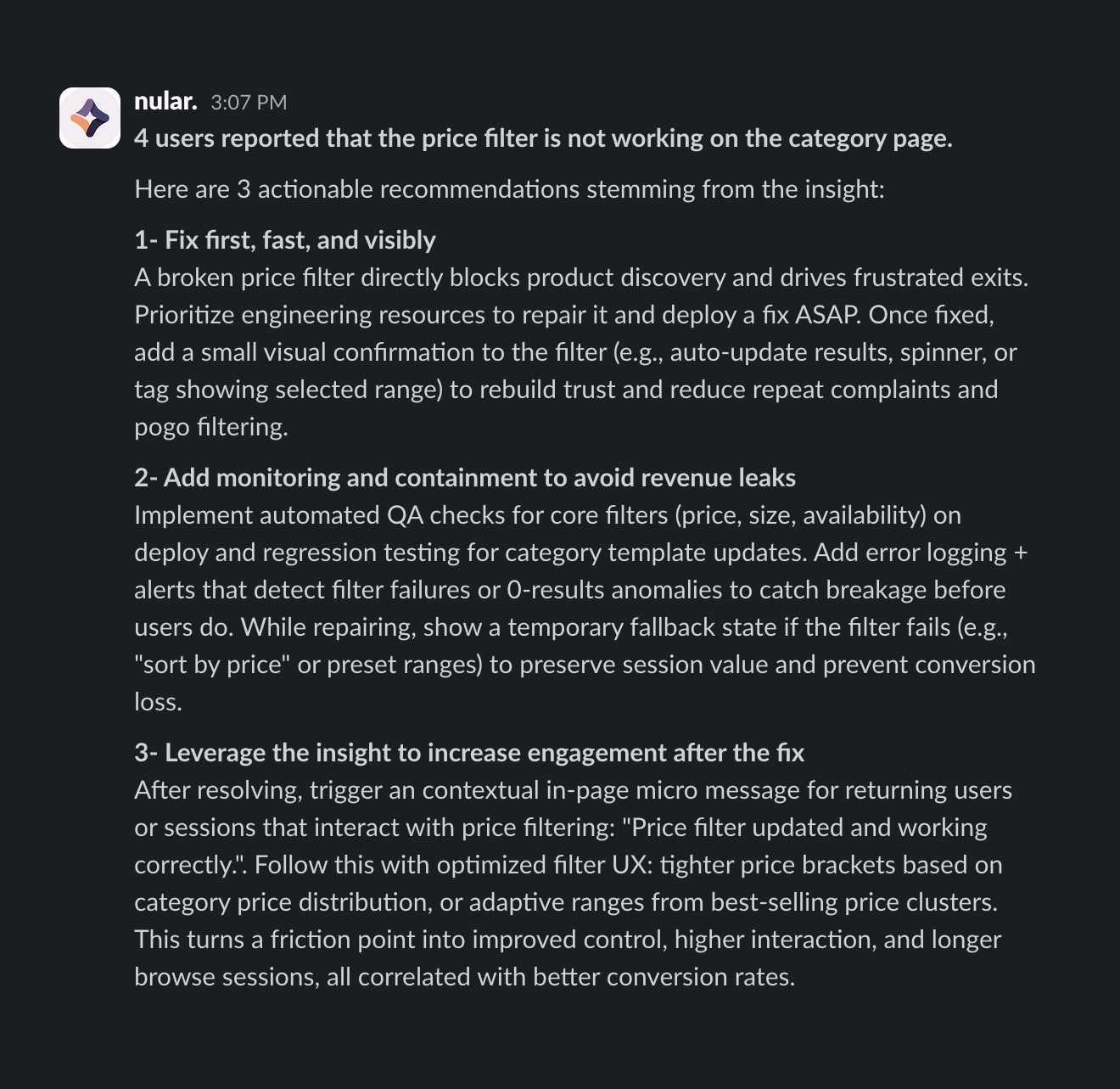 Slack notification example